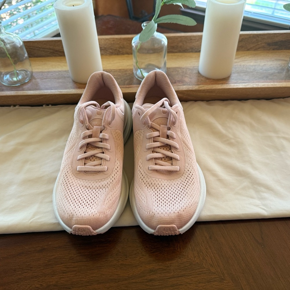 Near New. Lululemon Beyondfeel Blush Pink Athletic Shoes Size 8. 80% off retail.